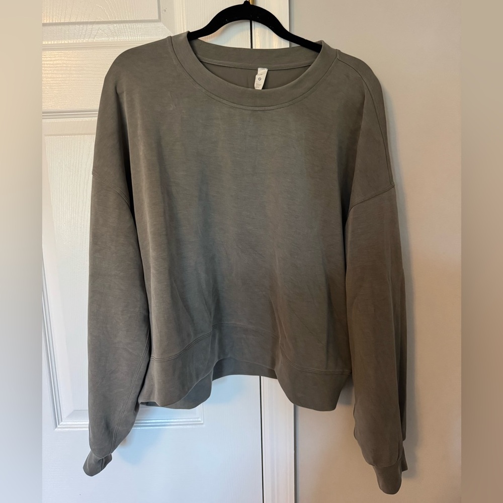 lululemon athletica Olive-Grey Relaxed Crewneck Sweatshirt